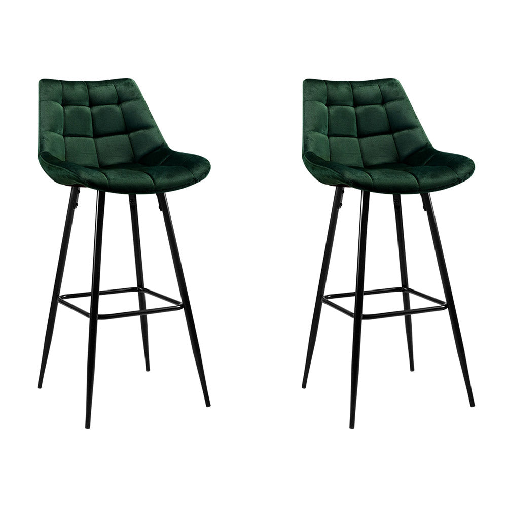 Green velvet bar stools