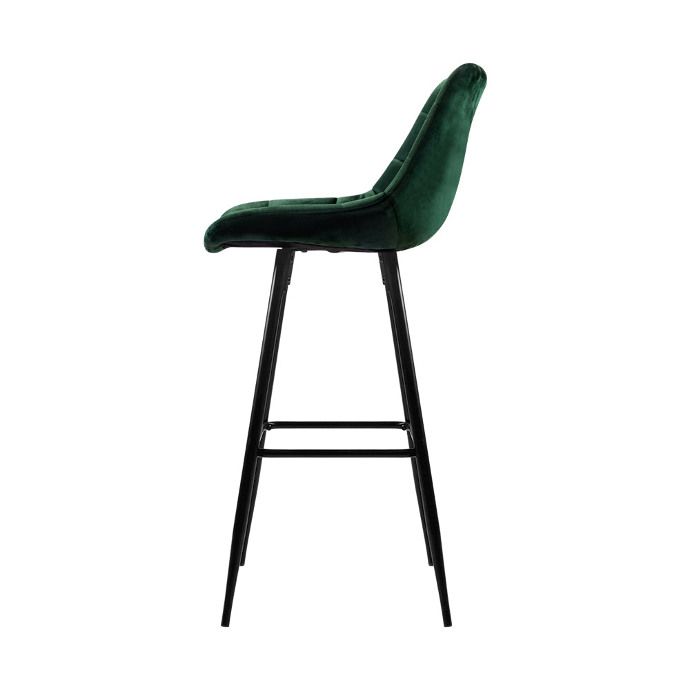 Green velvet bar stools