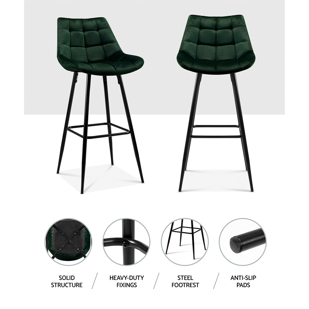 Green velvet bar stools