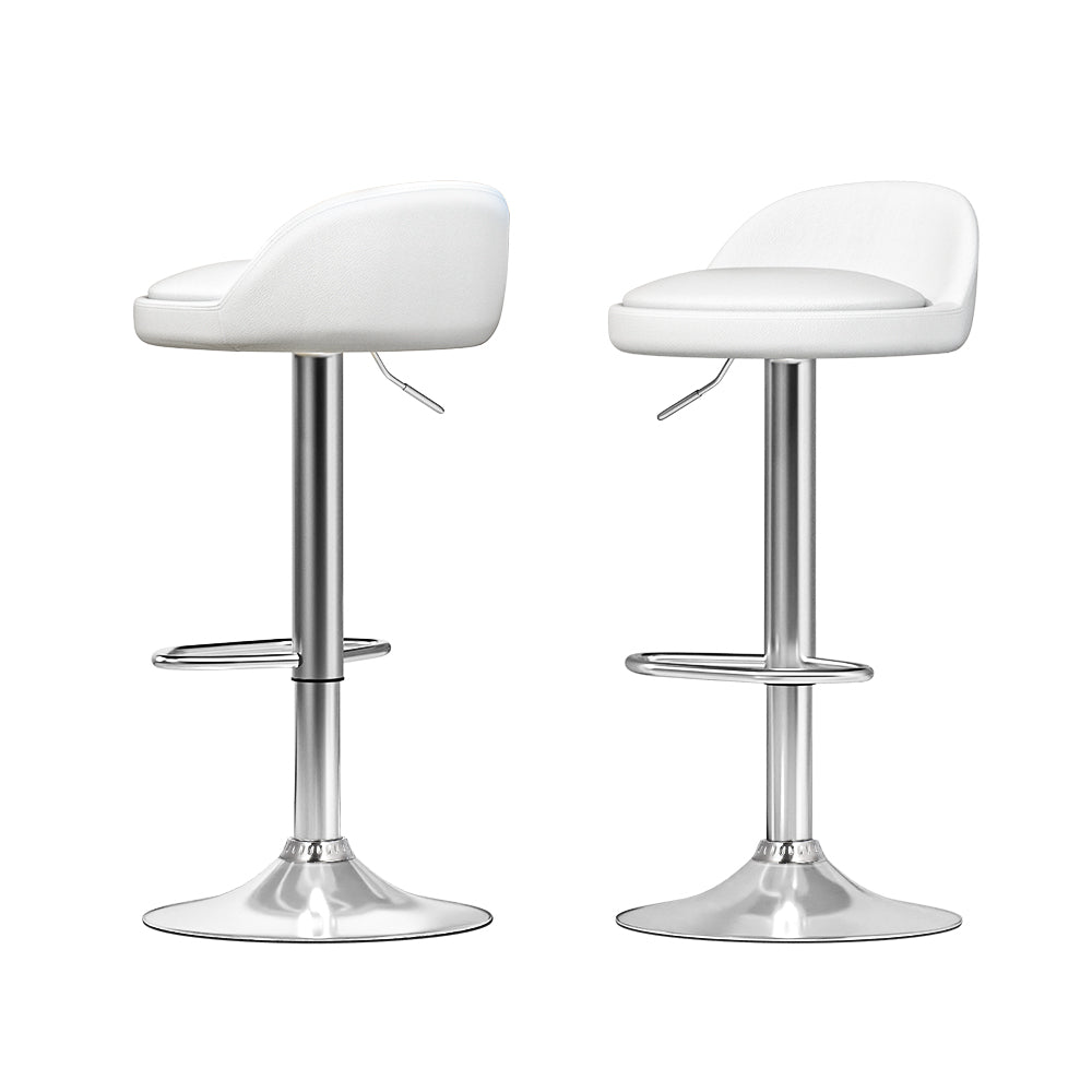 2x gas lift bar stools - white