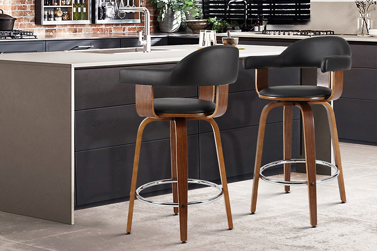 wooden swivel bar stools