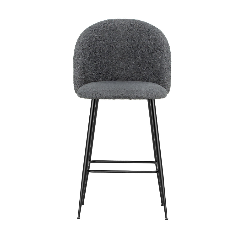 2x sherpa fabric bar stools