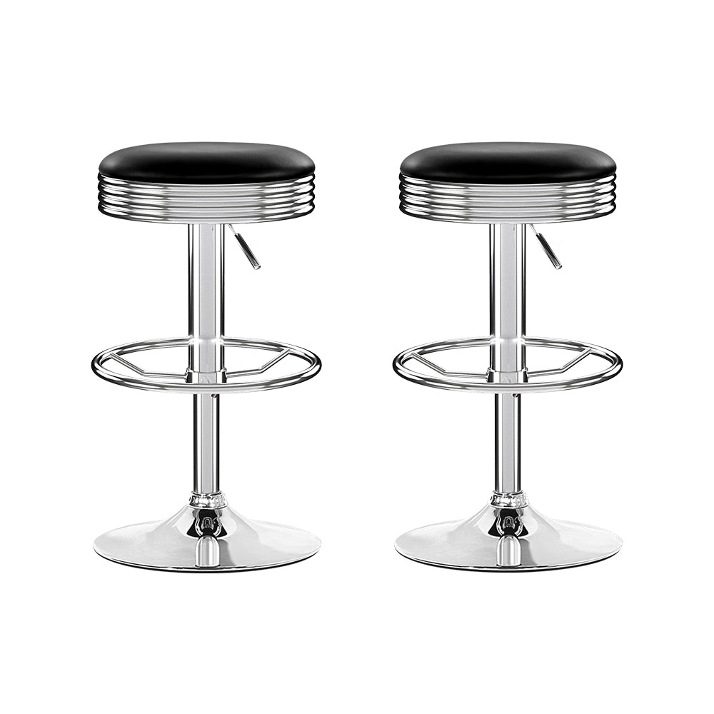 Gas lift metal leather bar stools