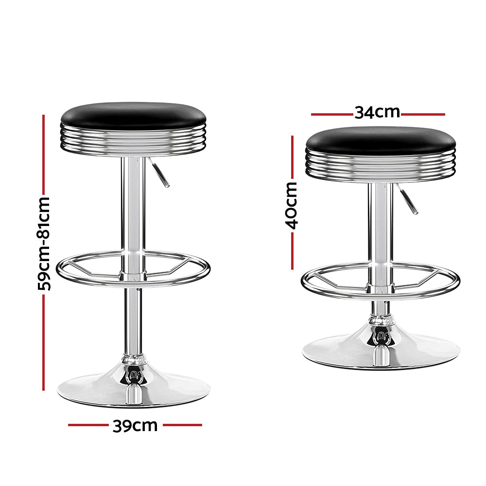 Gas lift metal leather bar stools