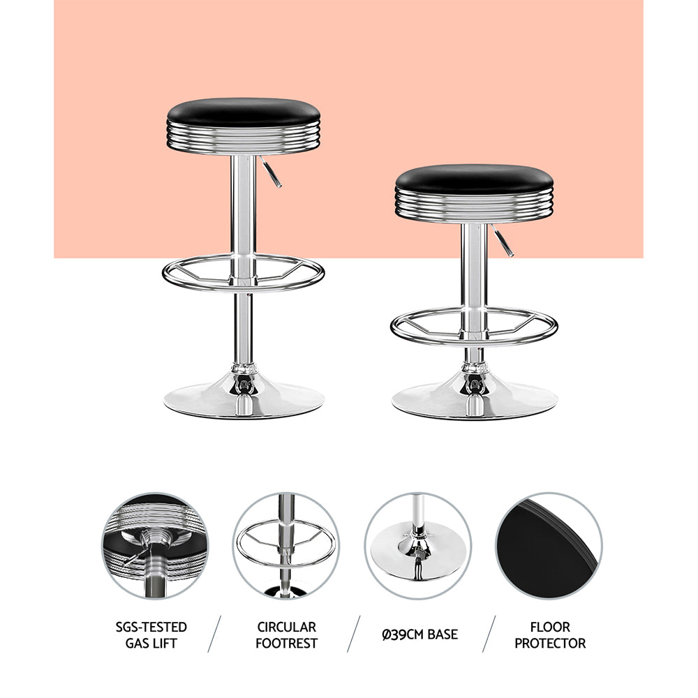 Gas lift metal leather bar stools