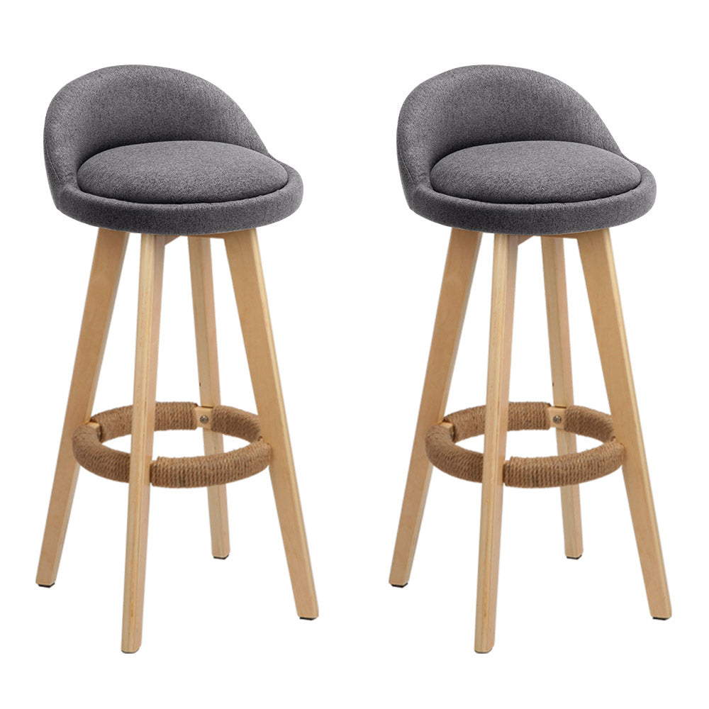 Wood and fabric bar stools 