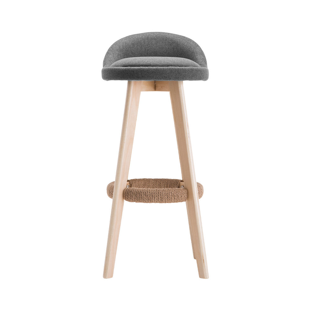 Wood and fabric bar stools 