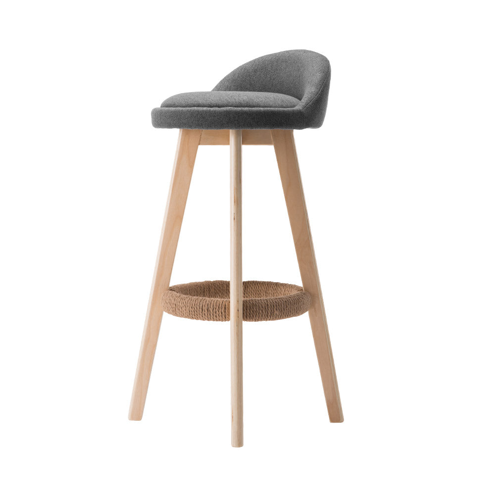 Wood and fabric bar stools 