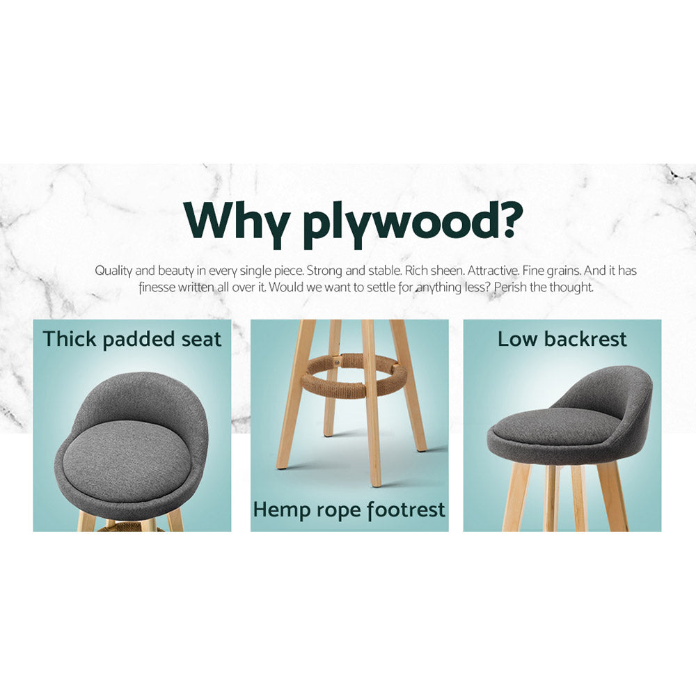 Wood and fabric bar stools 