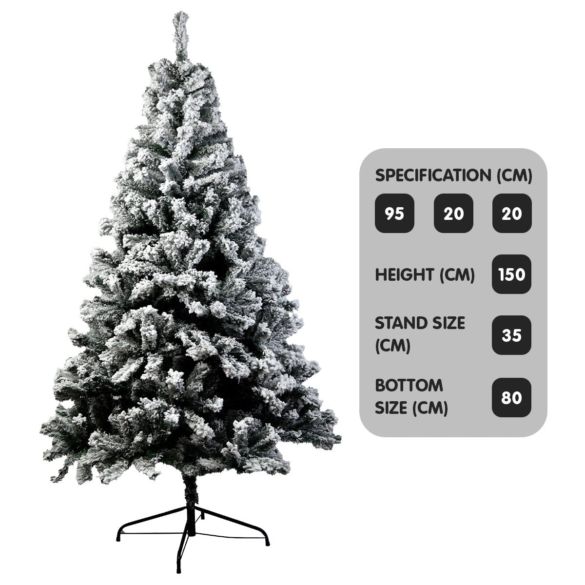 1.5M Snow-Tipped Artificial Christmas Tree - 550 Tips