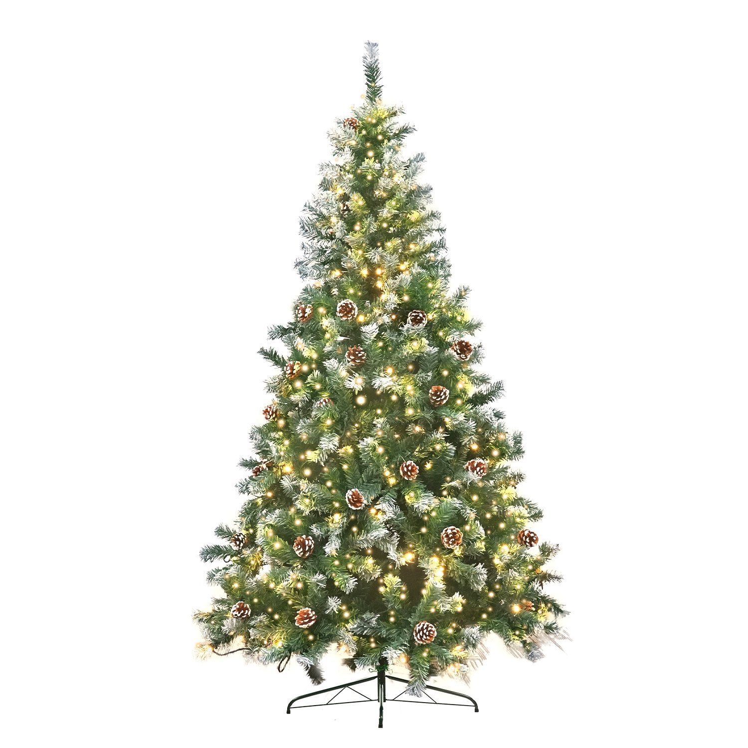 1.2M Pre Lit LED Christmas Tree Decor with Pine Cones Xmas Decorations