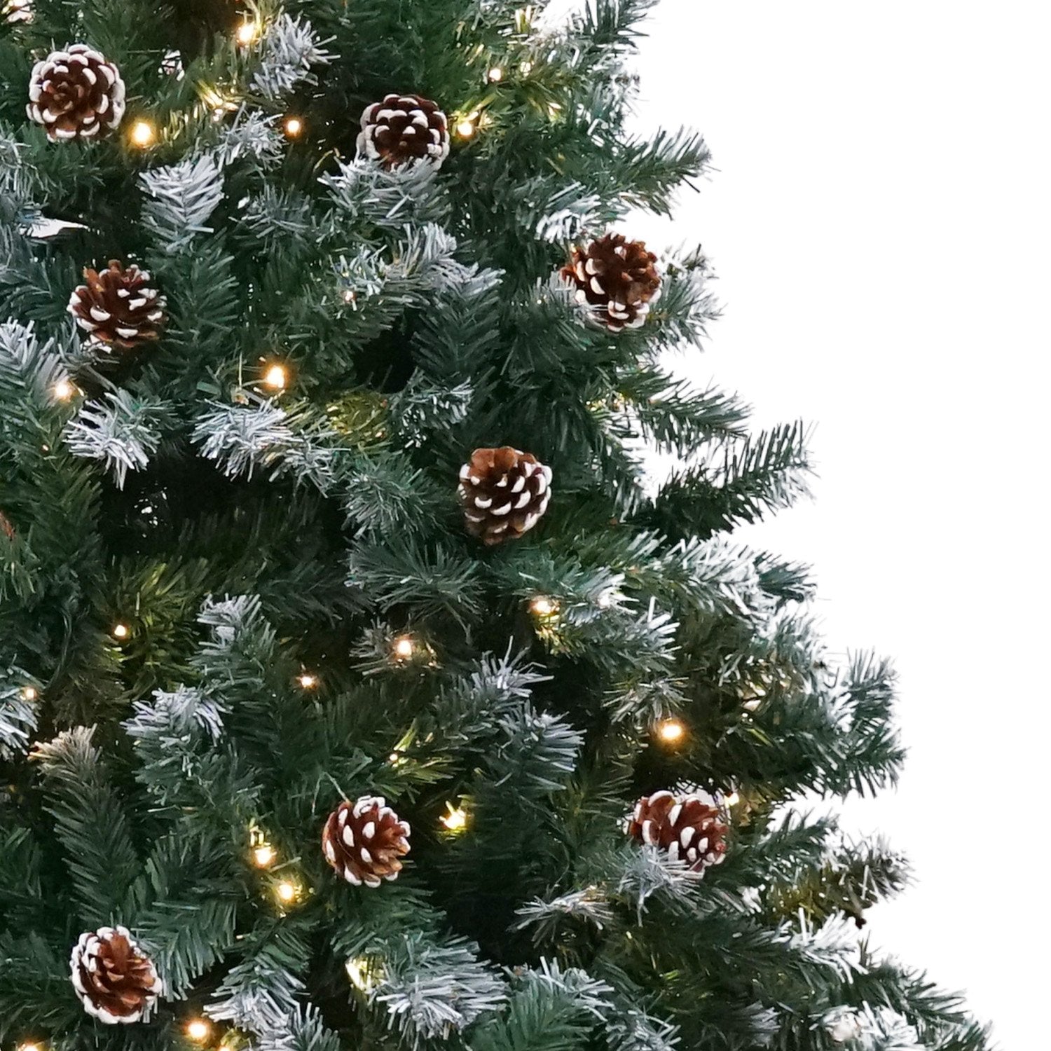 1.2M Pre Lit LED Christmas Tree Decor with Pine Cones Xmas Decorations