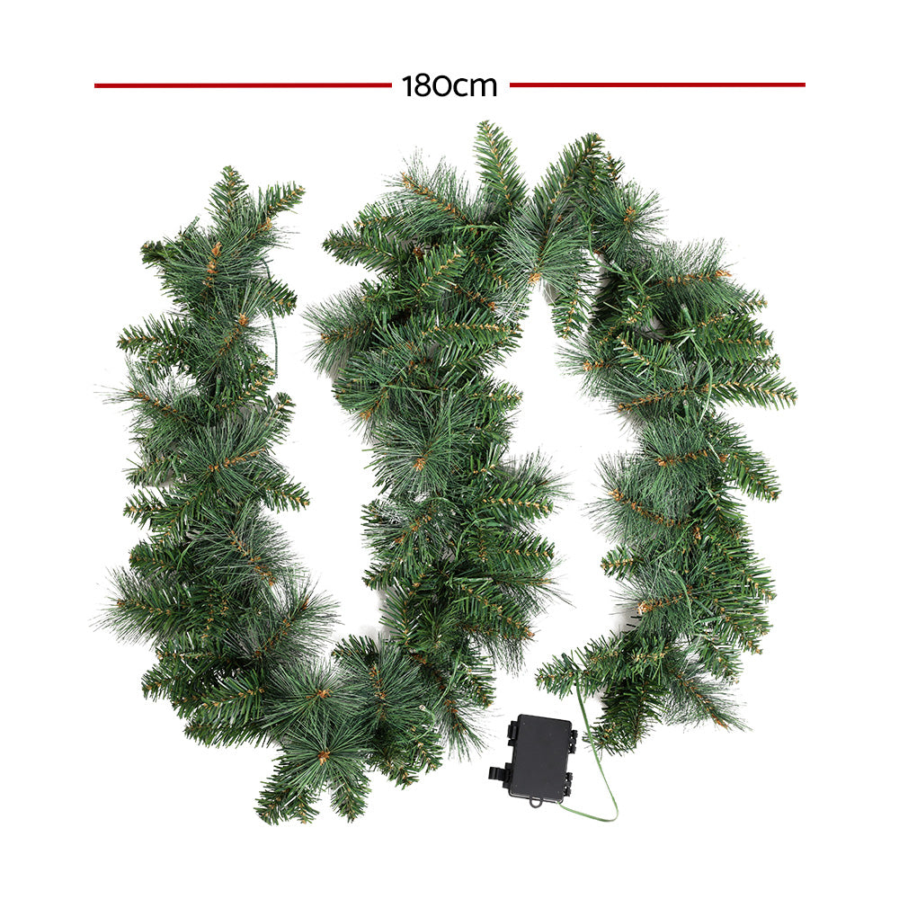 1.8M Christmas Garland with LED Lights Xmas Decorations