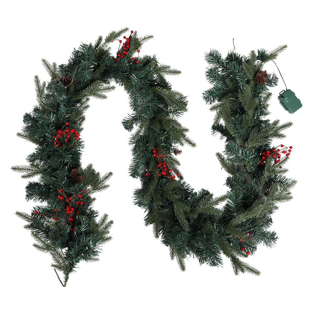 2.4M Christmas Garland with LED Lights Decorations Xmas Party