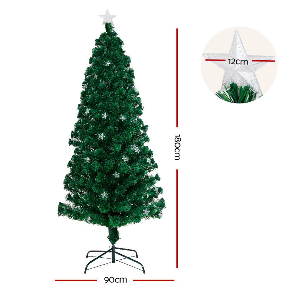 1.8M Christmas Tree Optic Fibre LED Multi Colour - 250 Tips