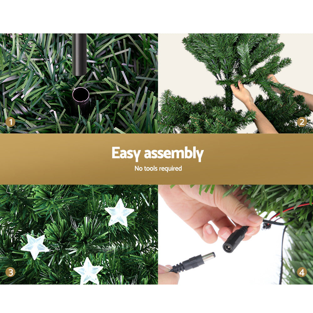 1.8M Christmas Tree Optic Fibre LED Multi Colour - 250 Tips