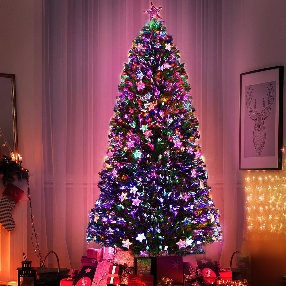 1.8M Christmas Tree Optic Fibre LED Multi Colour - 250 Tips