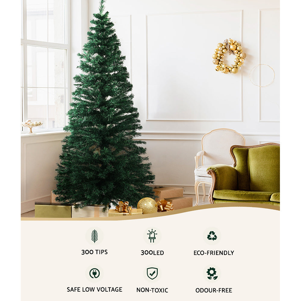 1.8M Christmas Tree Optic Fibre LED Warm White - 300 Tips