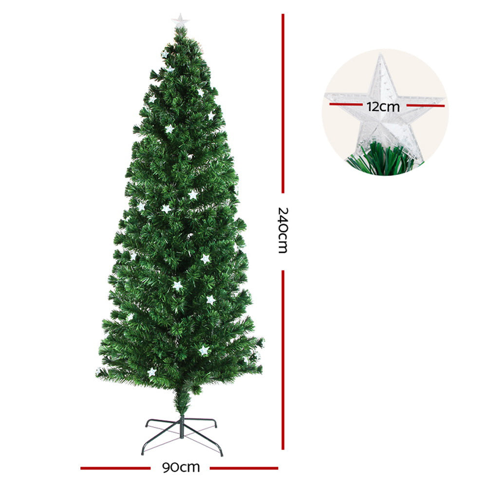 2.4M Christmas Tree Optic Fibre LED Multi Colour - 320 Tips