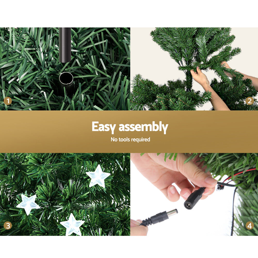 2.4M Christmas Tree Optic Fibre LED Multi Colour - 320 Tips