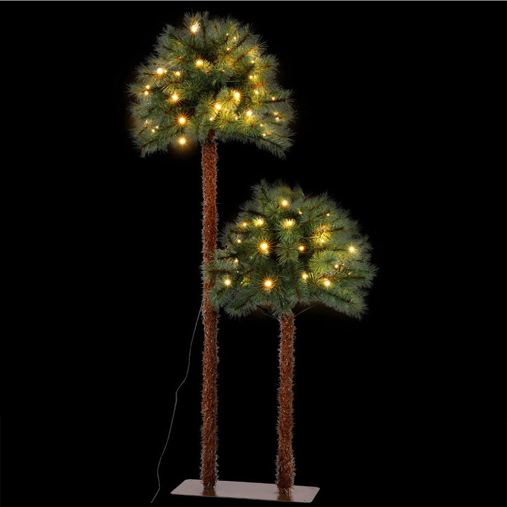 Christmas Palm Tree Set 1.5+1M LED Xmas Palm Tree Party Decorations