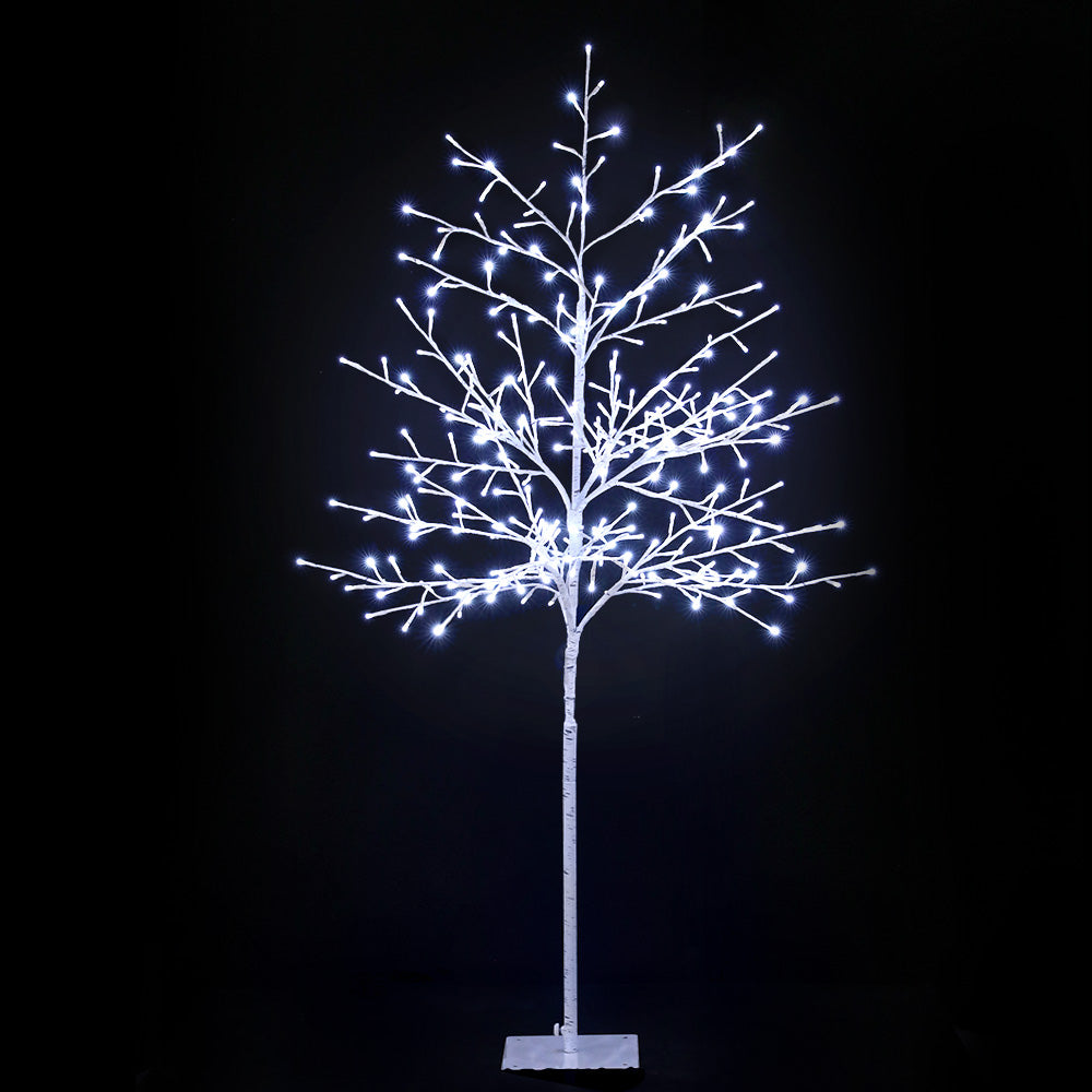 Solar Christmas Tree 1.5m Twigs 304 LED Lights Xmas Tree - White