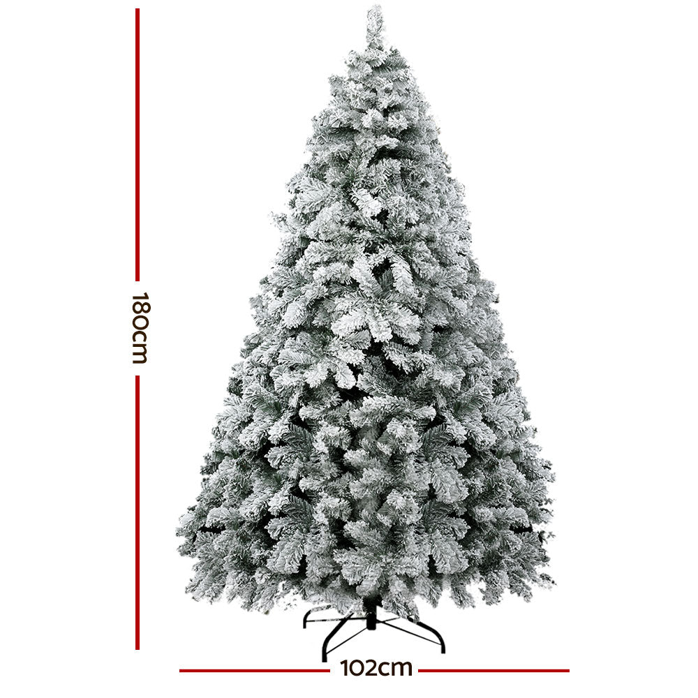 1.8M Snow Flocked Christmas Tree - 468 Tips