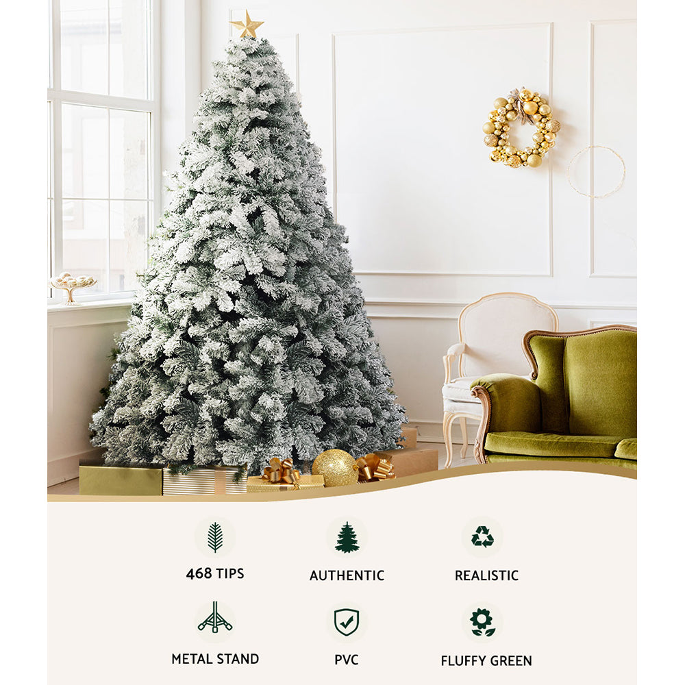 1.8M Snow Flocked Christmas Tree - 468 Tips