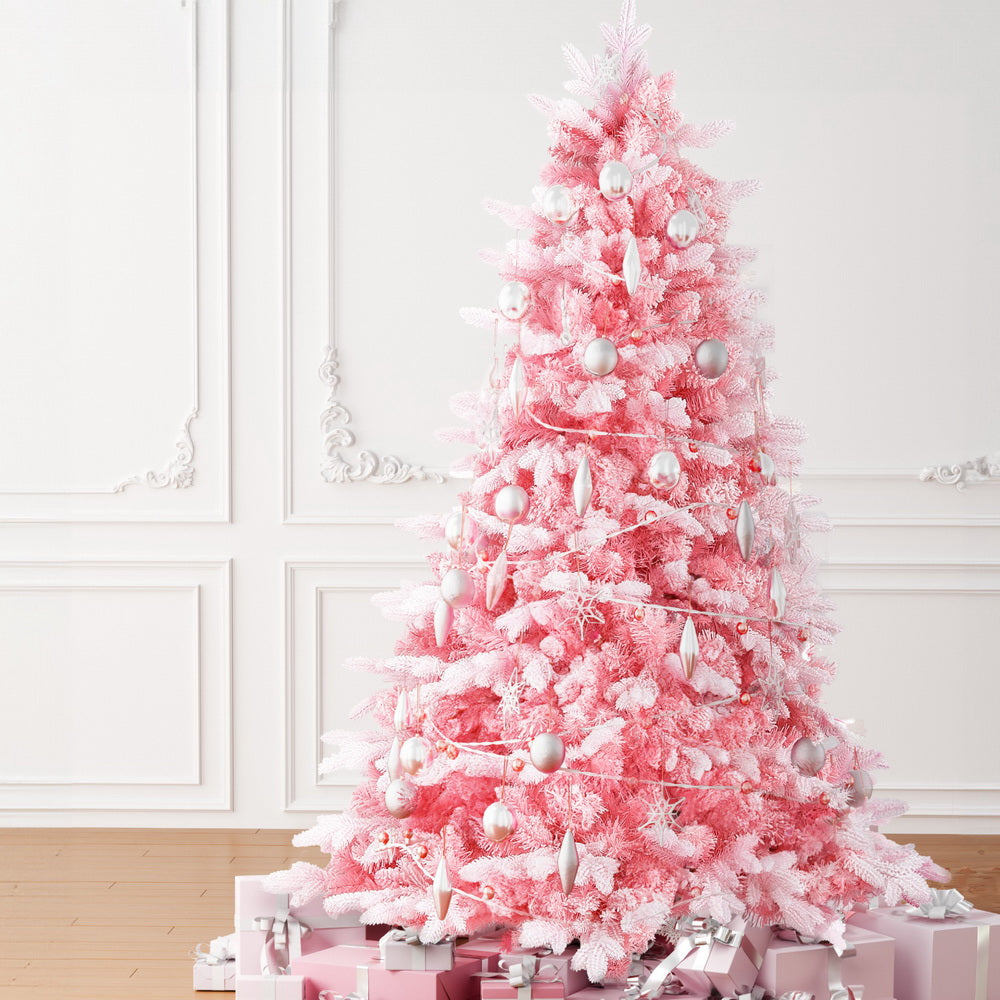 1.8M Pink Snow-Flaked Christmas Tree -  810 Tips