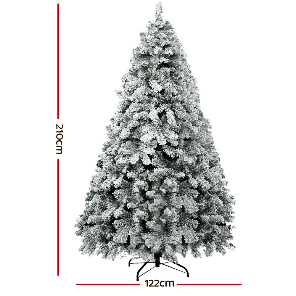 2.1M Snow Flocked Christmas Tree - 780 Tips