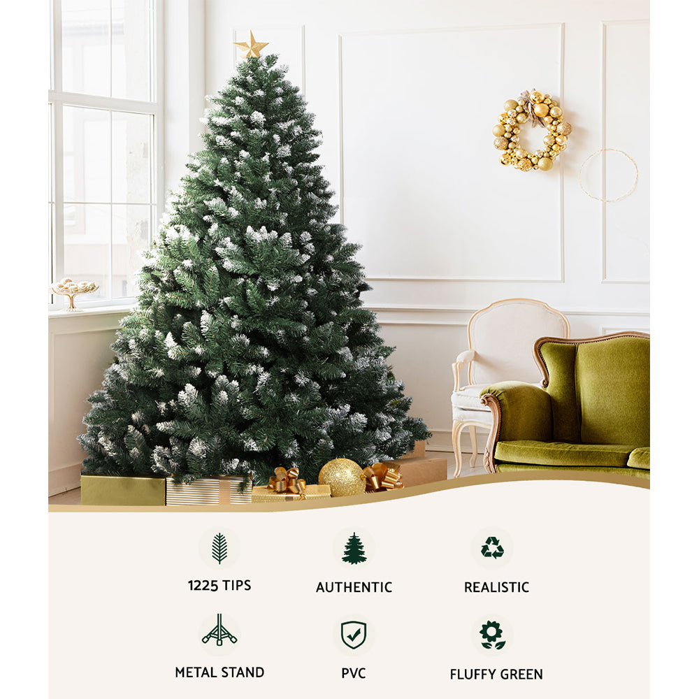 2.4M Snow Tipped Christmas Tree - 1225 Tips