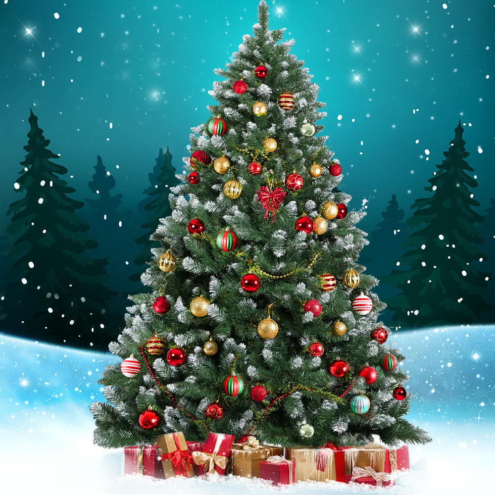 2.4M Snow Tipped Christmas Tree - 1225 Tips