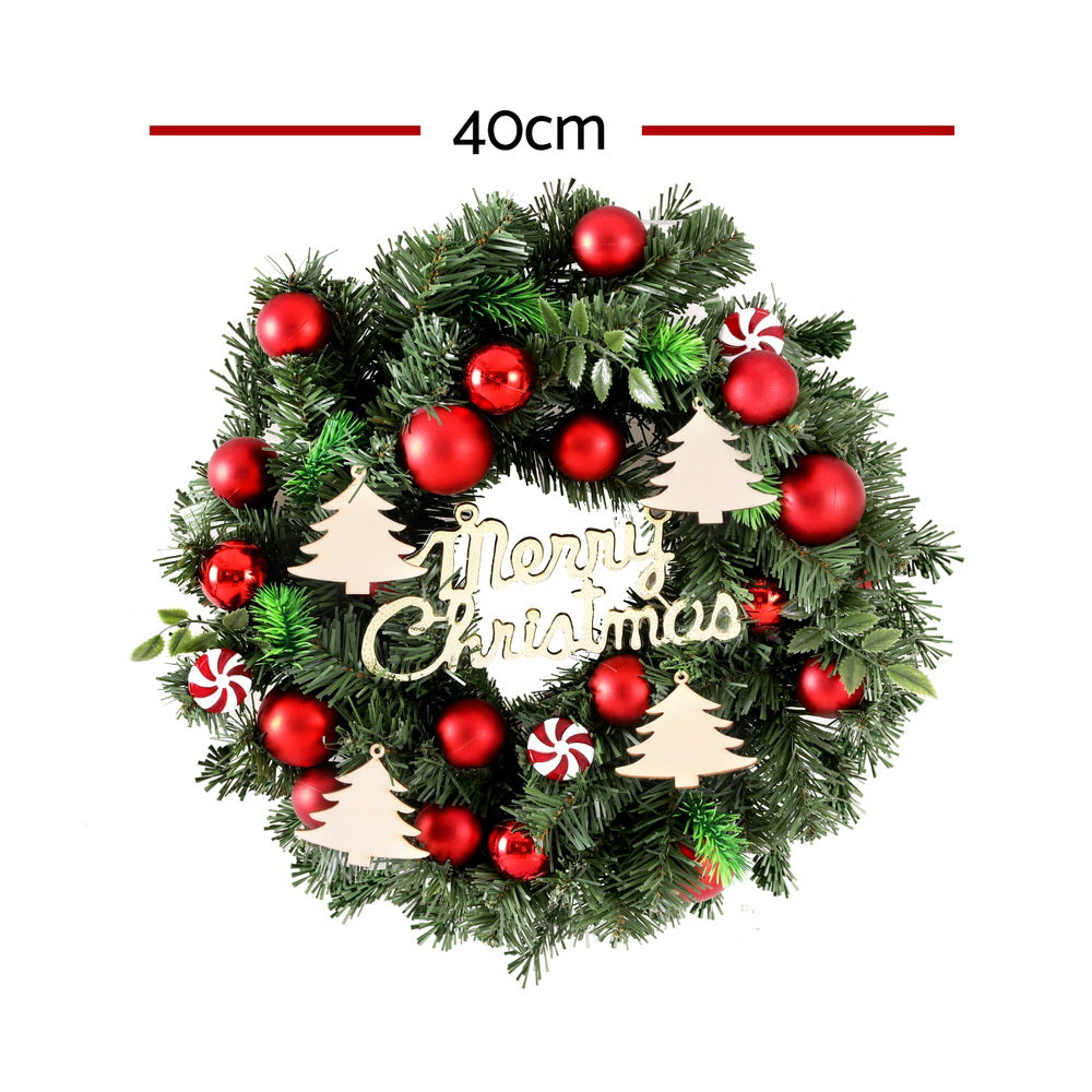 Christmas Wreath 40CM Xmas Garland Baubles Ornaments Party Decor