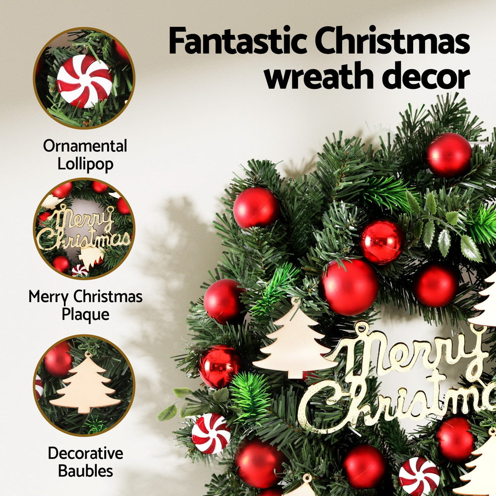 Christmas Wreath 40CM Xmas Garland Baubles Ornaments Party Decor