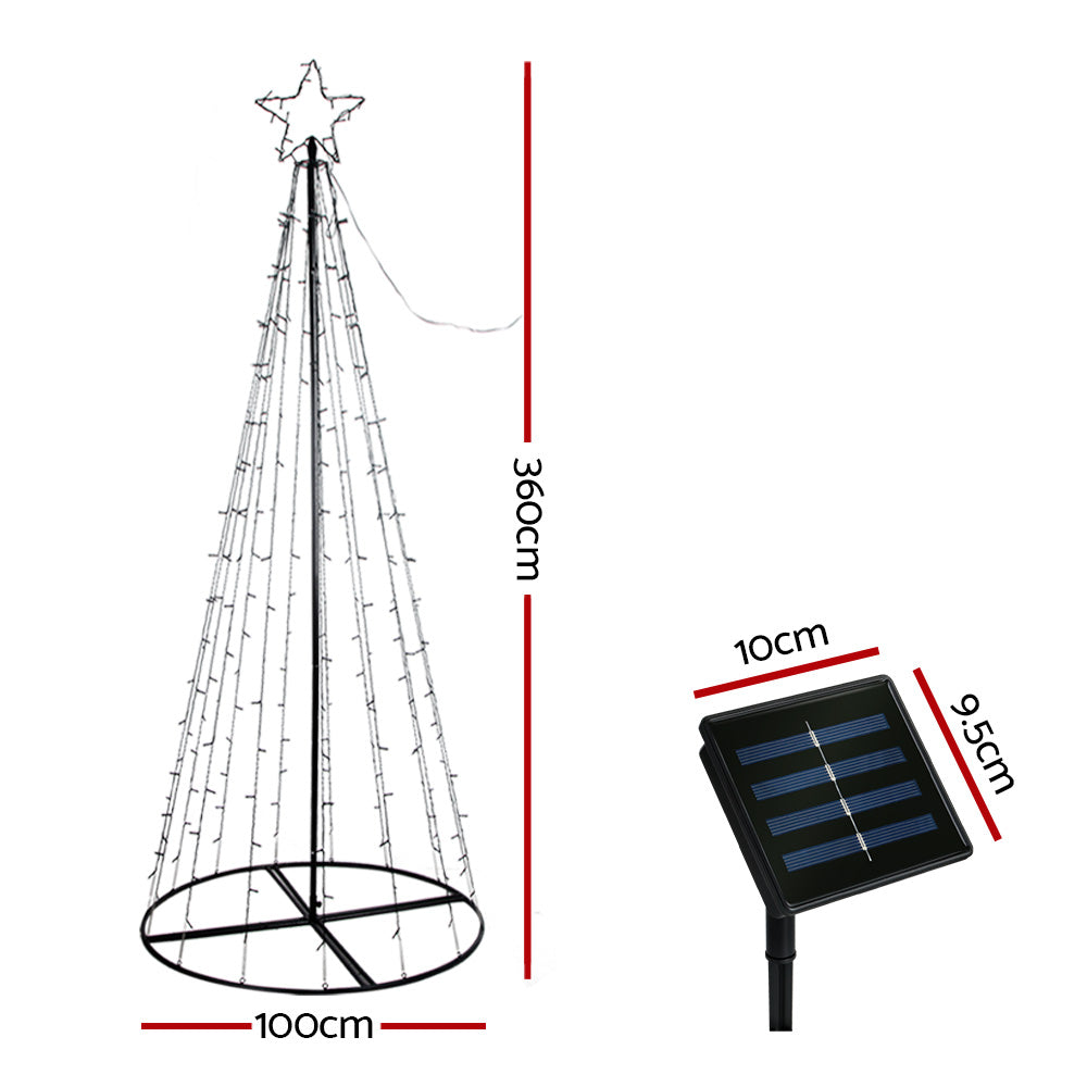 Solar Christmas Tree 3.6M 400 LED Xmas Tree Decor 8 Light Modes