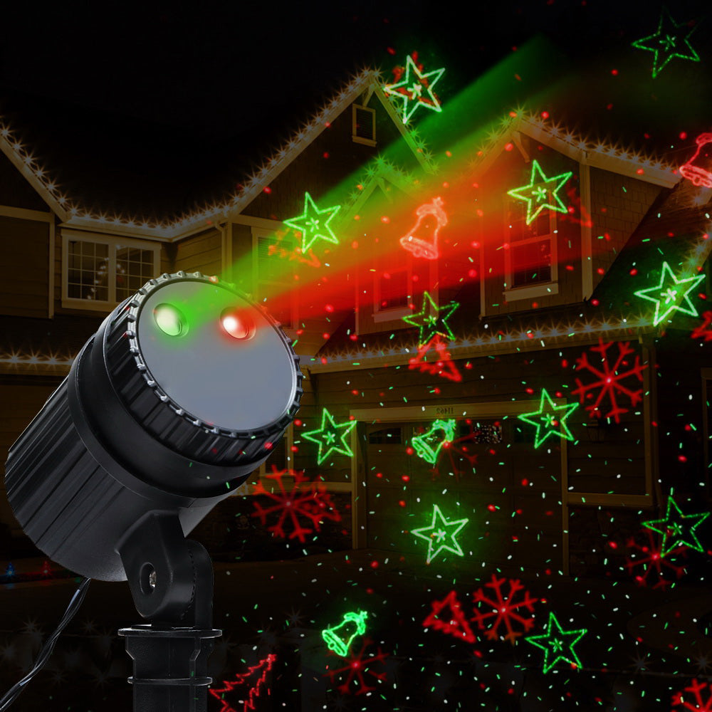 Christmas Projector Lights Laser Light Outdoor Indoor - Green & Red Lights