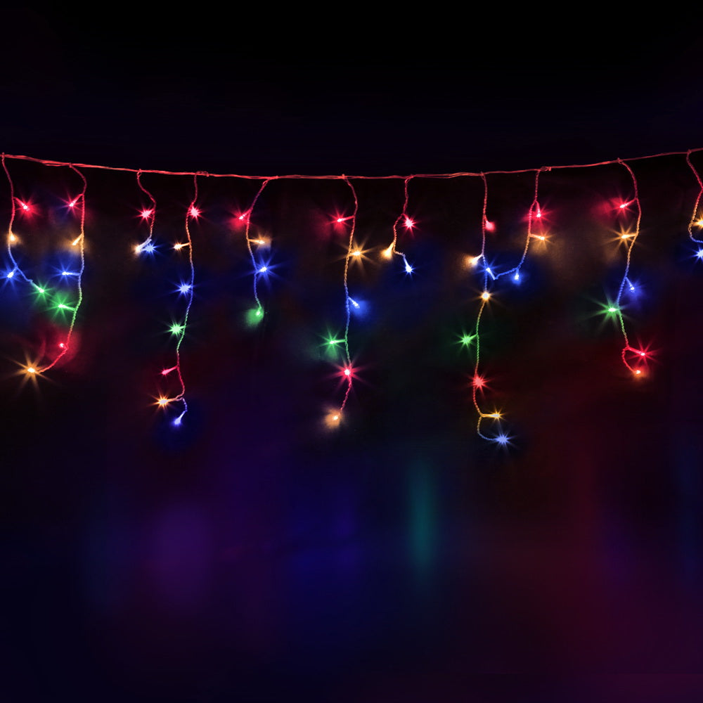 12.5M Solar Powered Christmas Lights Icicle String Light Multi Colour