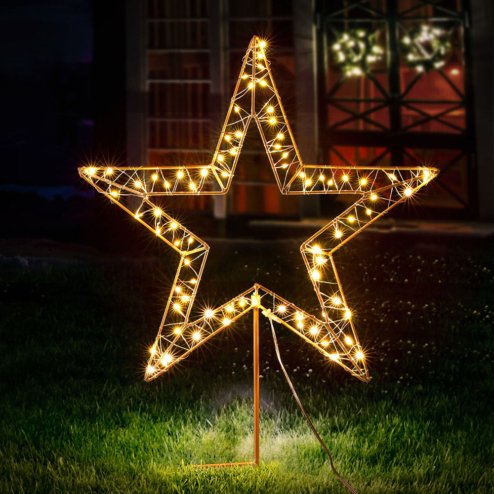 LED Star Christmas Light 100 Fairy Lights Ground Star Garden Decoration