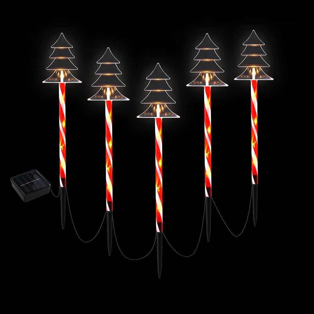 5 PCS Christmas Tree Candy Cane Lights Garden Decorations 25 LED