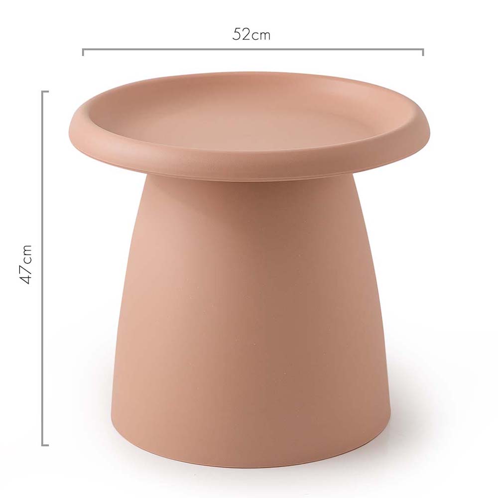 Mushroom Round Side Coffee Table Plastic - Dusty Pink