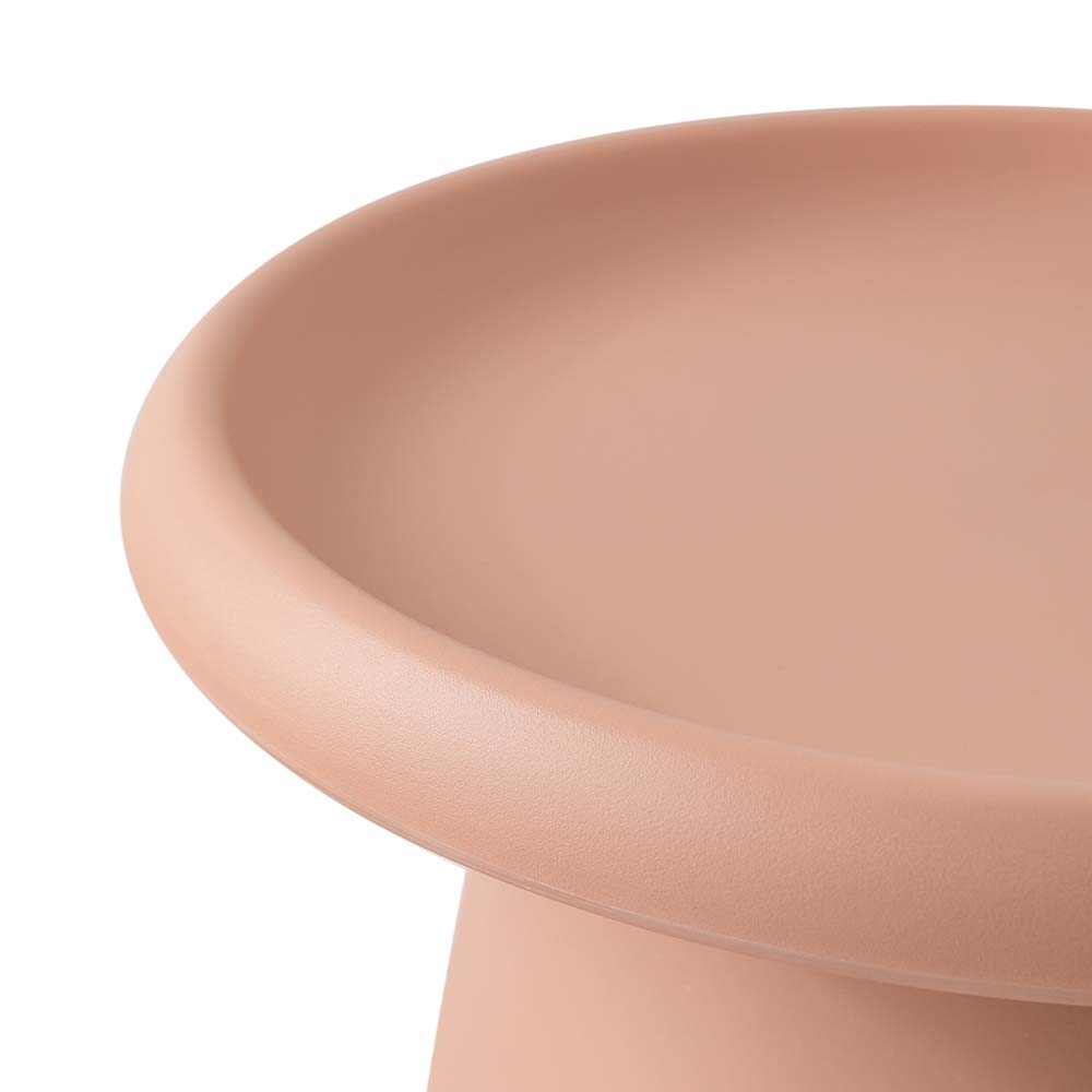 Mushroom Round Side Coffee Table Plastic - Dusty Pink