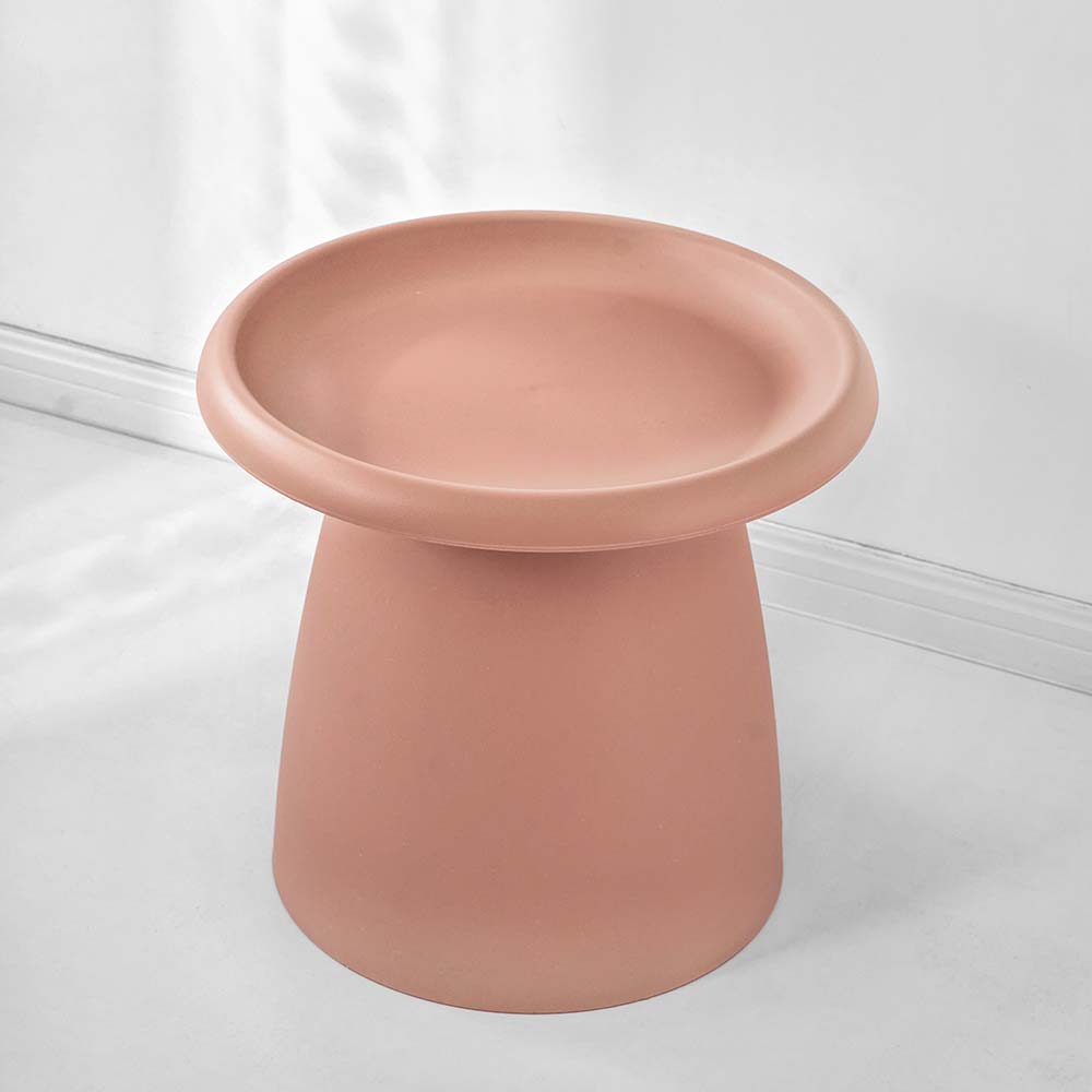 Mushroom Round Side Coffee Table Plastic - Dusty Pink