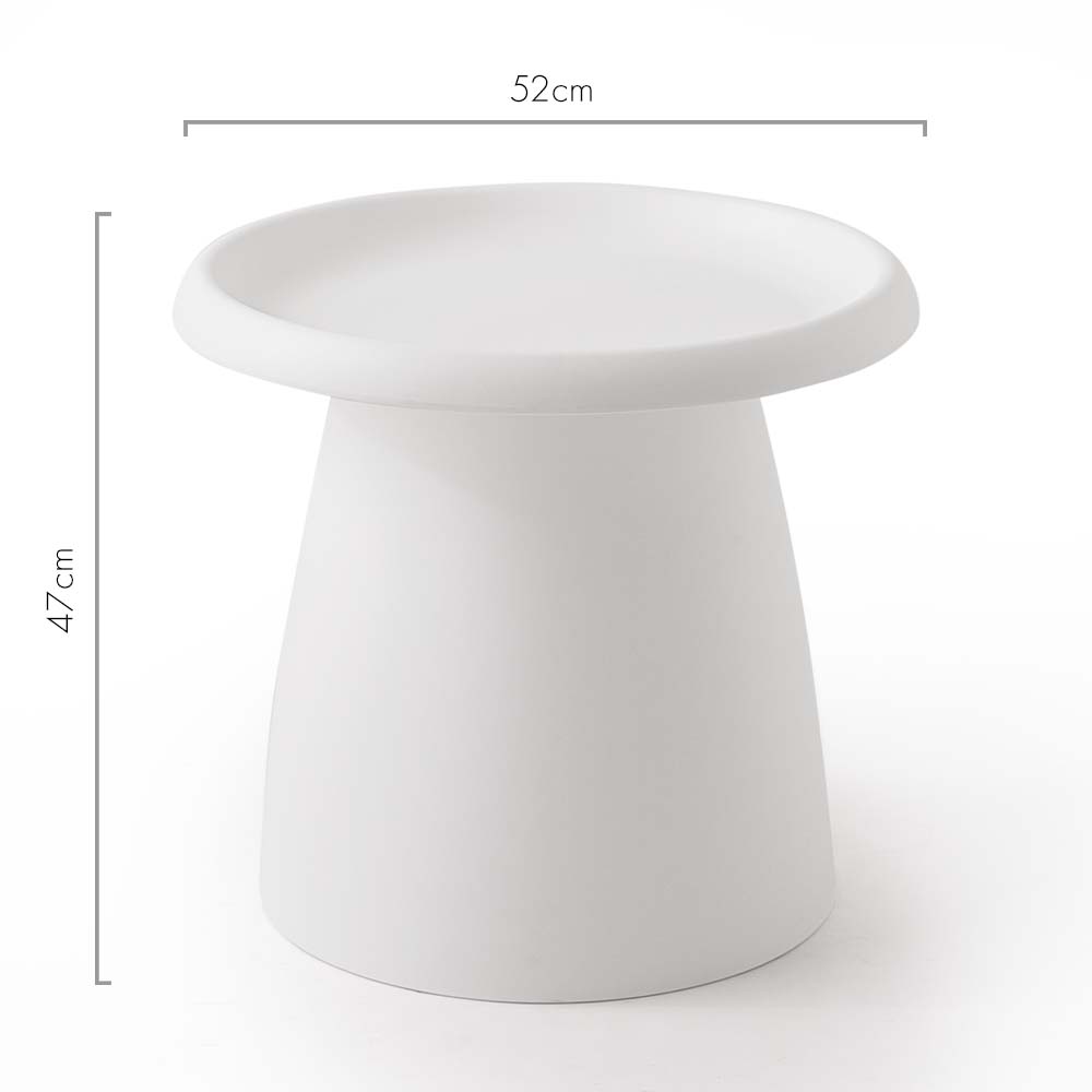 Mushroom Round Side Coffee Table Plastic - White