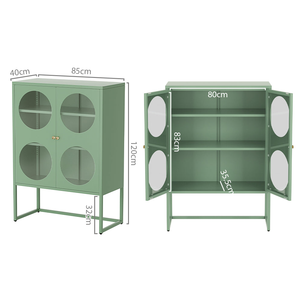 Buffet Sideboard Display Cabinet Steel - Green