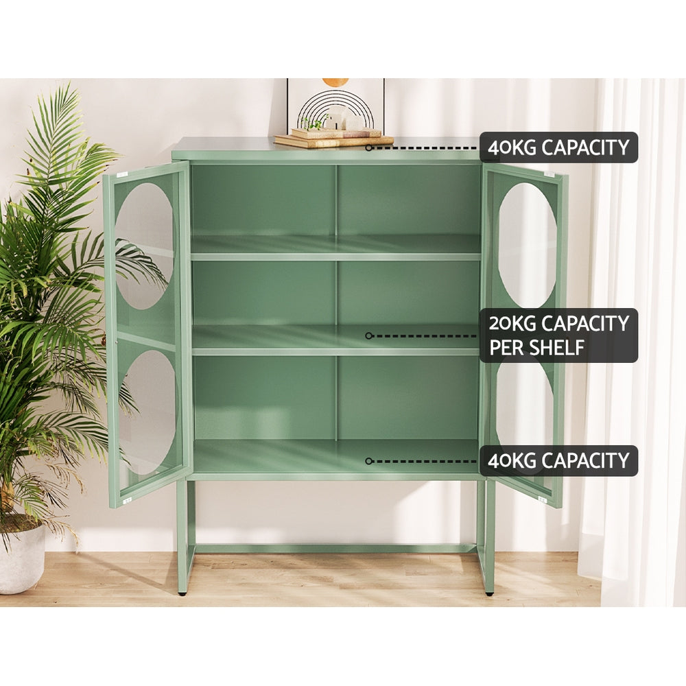 Buffet Sideboard Display Cabinet Steel - Green