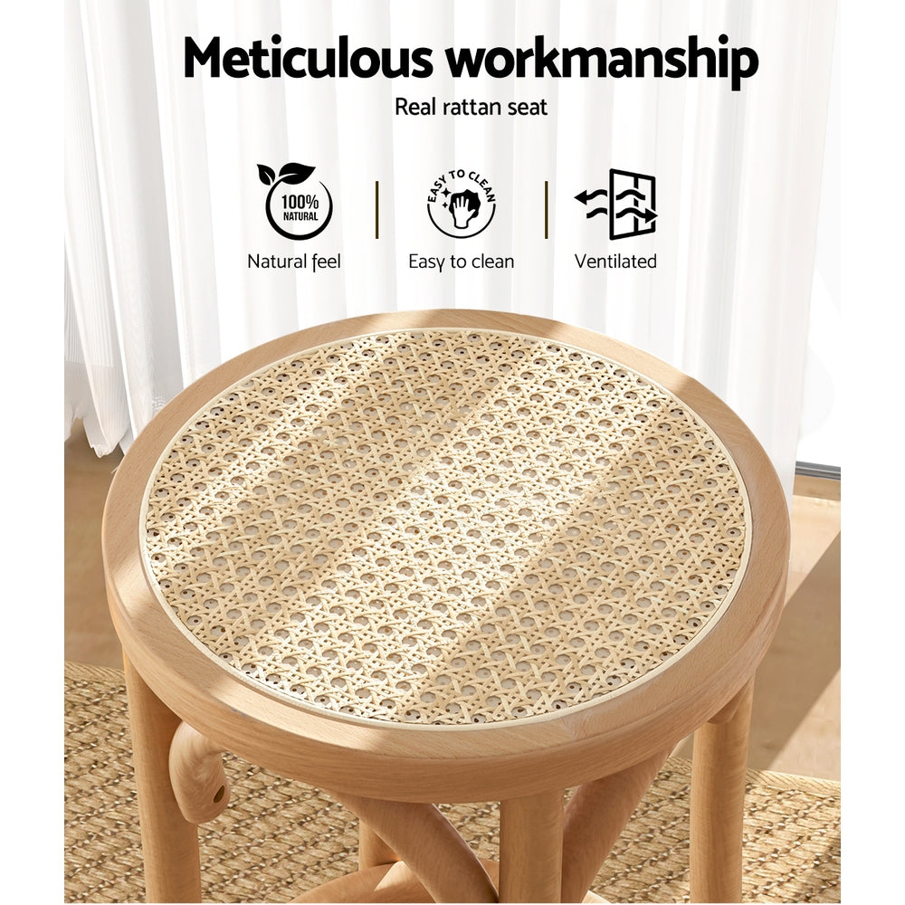 Single Apri Bar Stool - Rattan Wood