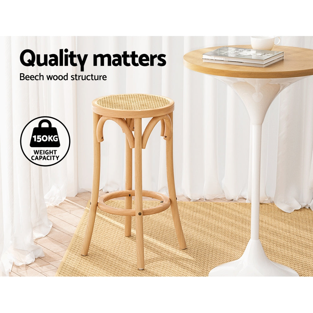 Single Apri Bar Stool - Rattan Wood