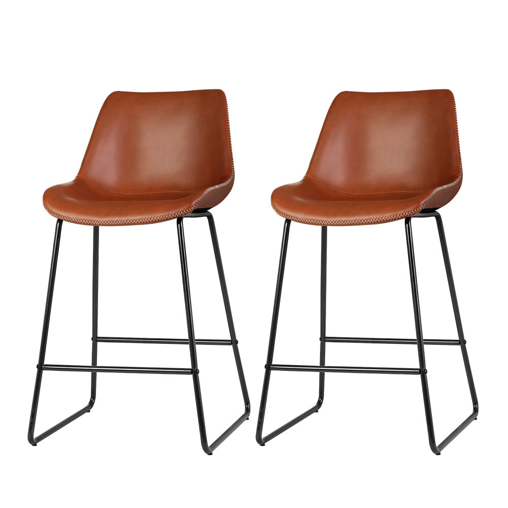 2x High Back Kitchen Bar Stools