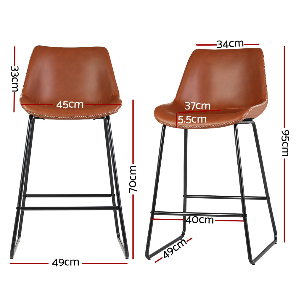 2x High Back Kitchen Bar Stools