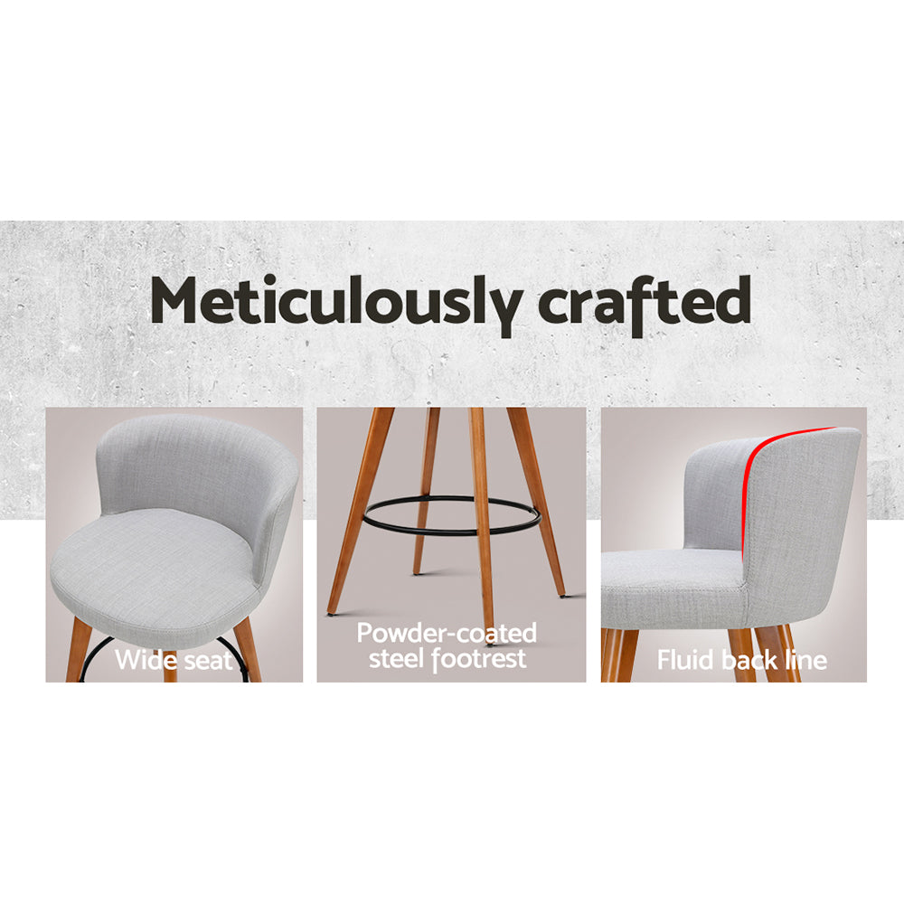 2x Soft Fabric Kitchen Bar Stools